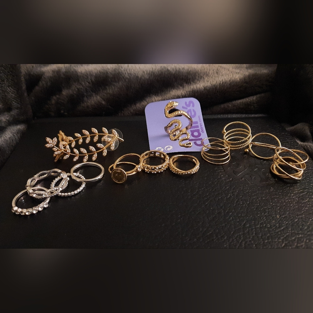 Rings and Earring cuff combo